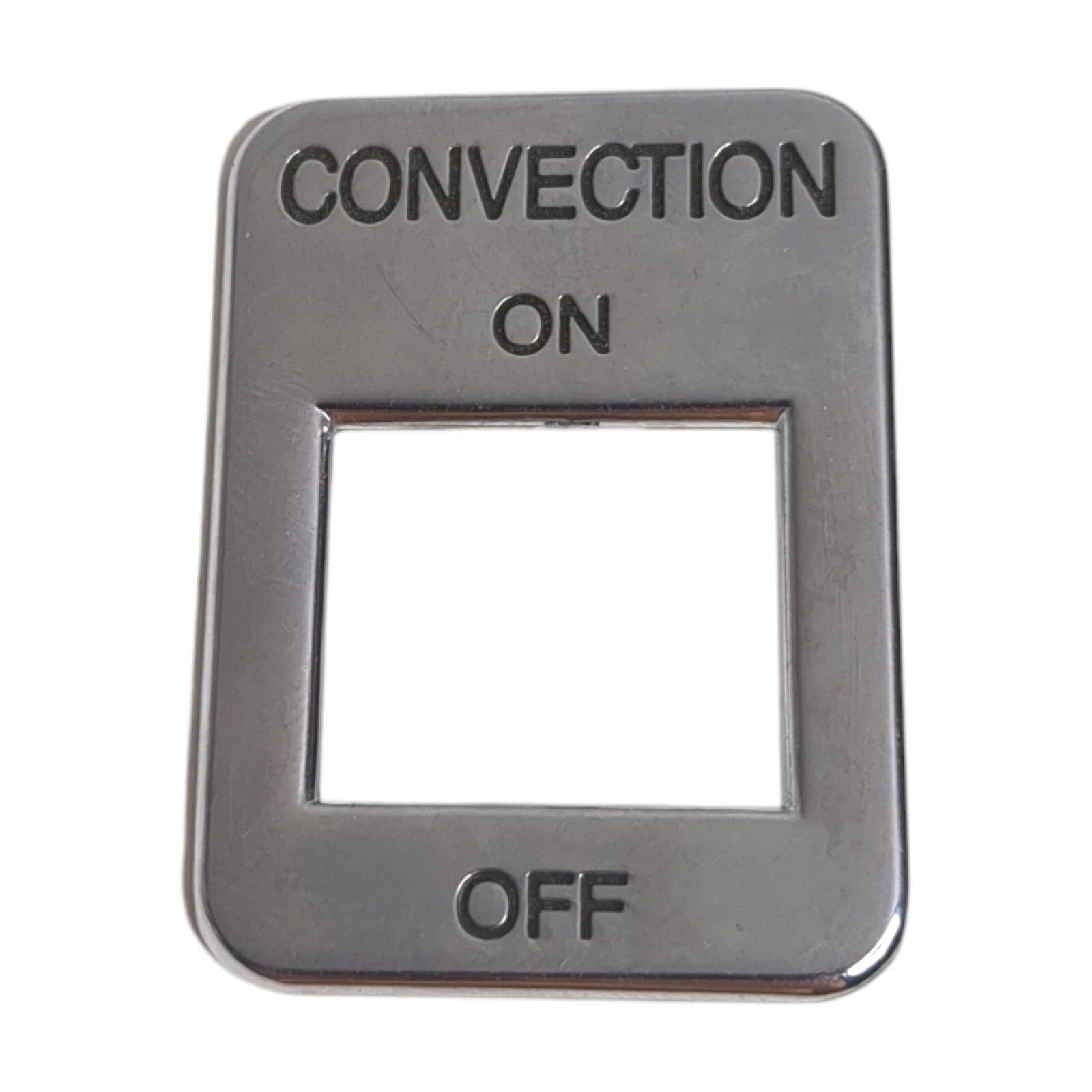 Vintage Shiny Silver Tone Convection On Off Switch Plate KBC 45062 Keeler