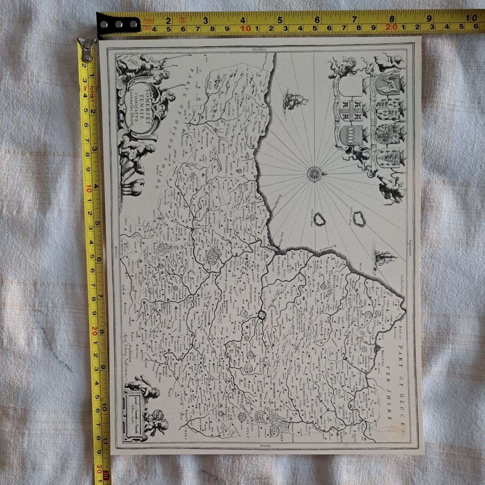 Historic county map of Somersetshire by S.P.B. Mais