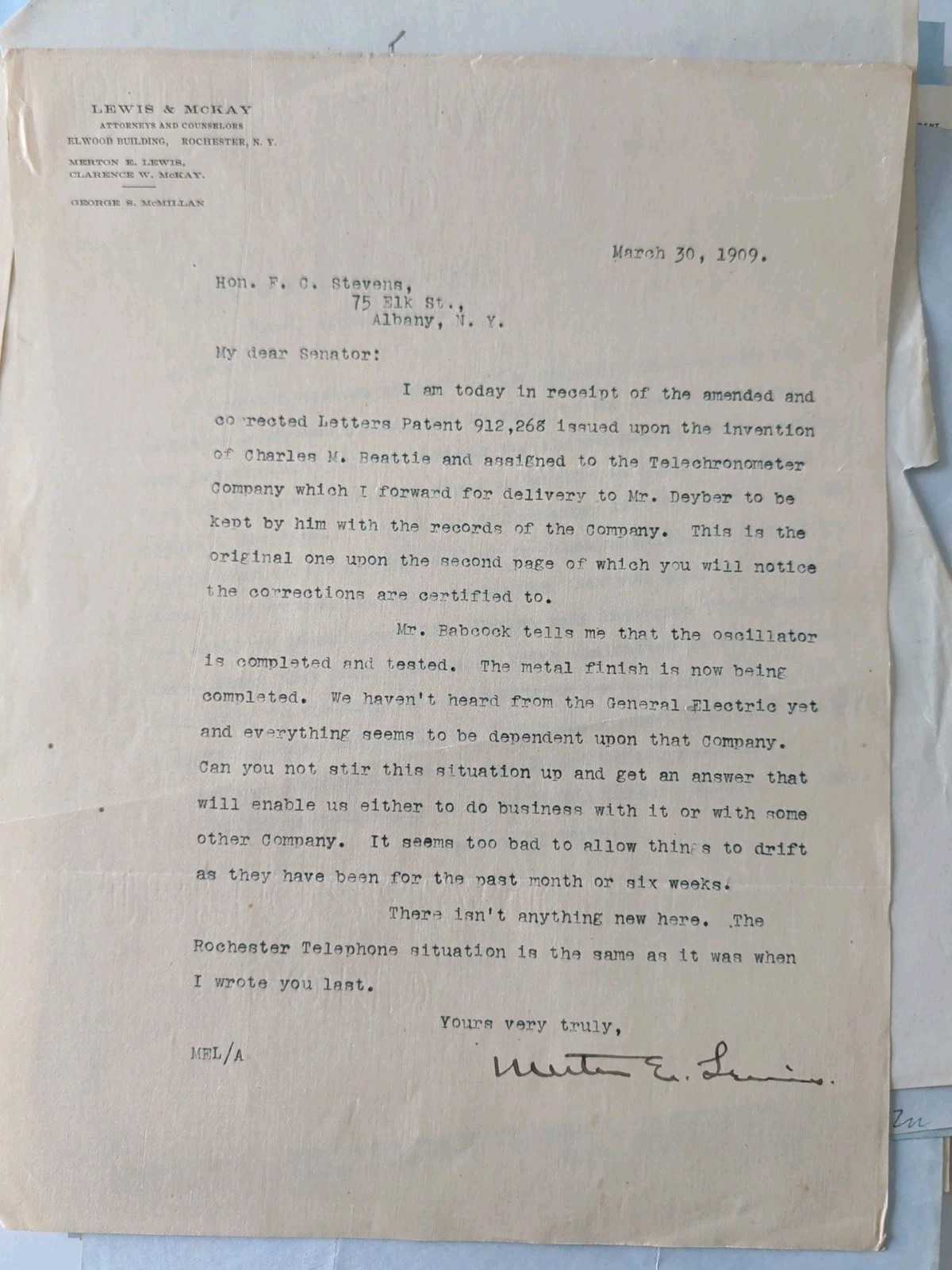 Telephone Rochester Telechronometer Meter Patent Archive 1907-1916 GE Siemens