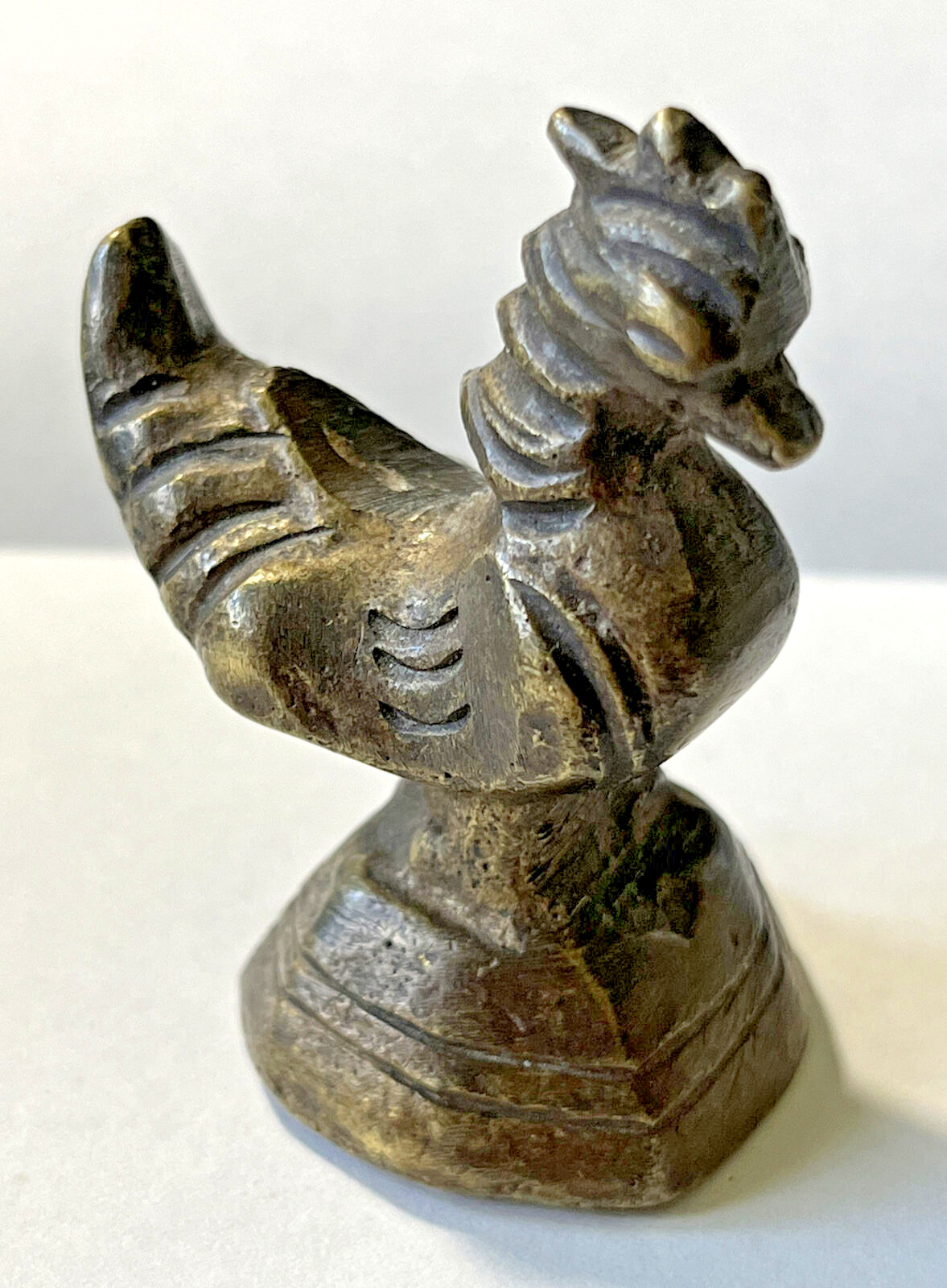 Antique 1800s Myanmar Burma Opium Weight Bronze Bird Rooster Chicken Hen 110.2g