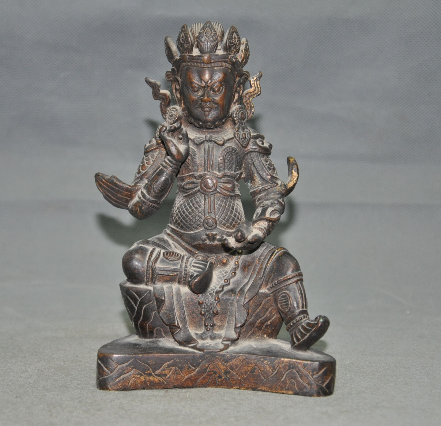 6.8″ Tibetan Buddhism temple bronze Yellow Jambhala Buddha statue