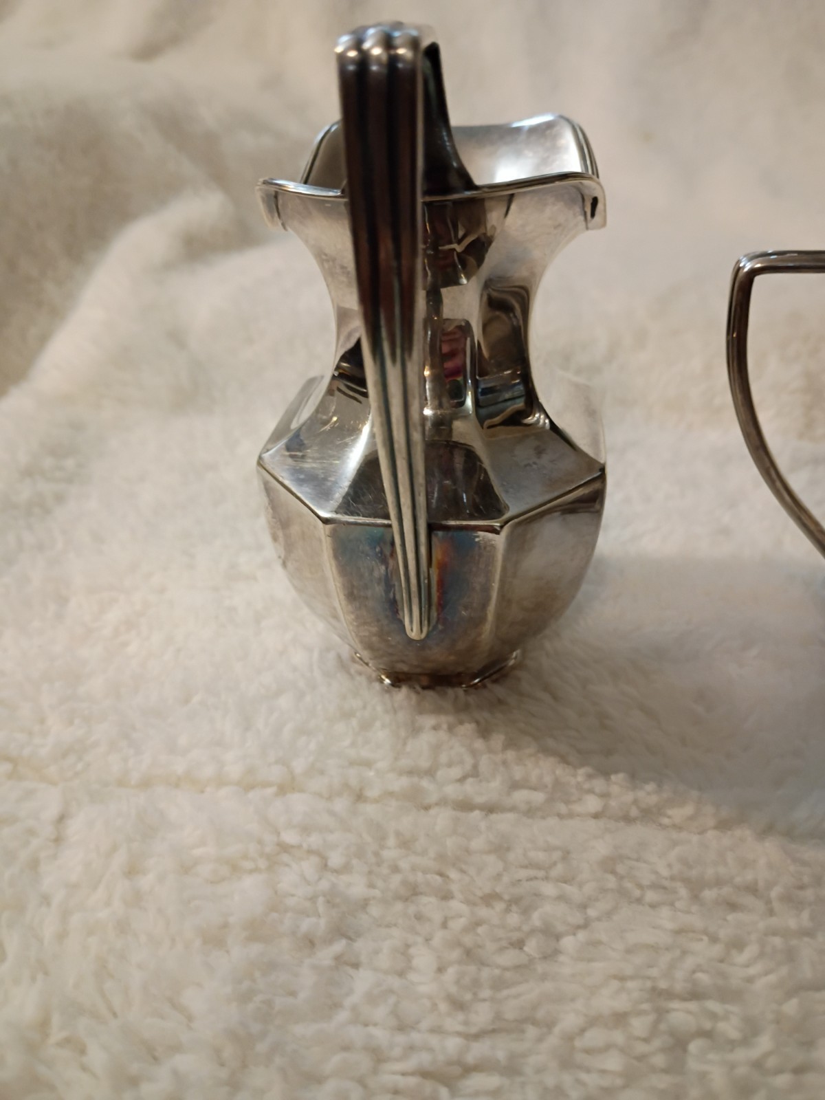 Antique William Hutton & Sons *ENGRAVED* Silverplated Tea Pot Creamer Sugar Set