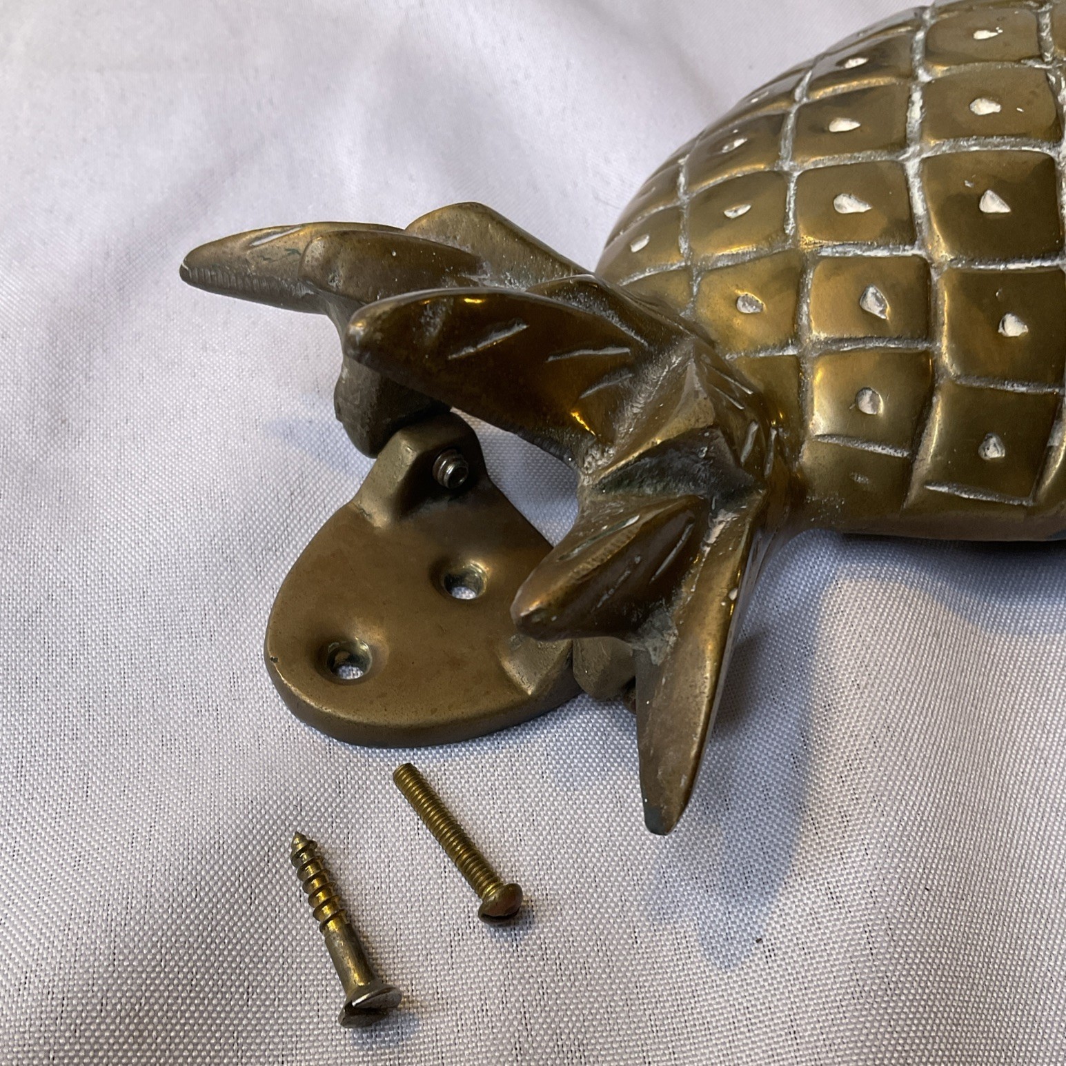 Vintage Heavy Large Solid Brass Pineapple Door Knocker 8” X 4.5” (FREE SHIPPING)