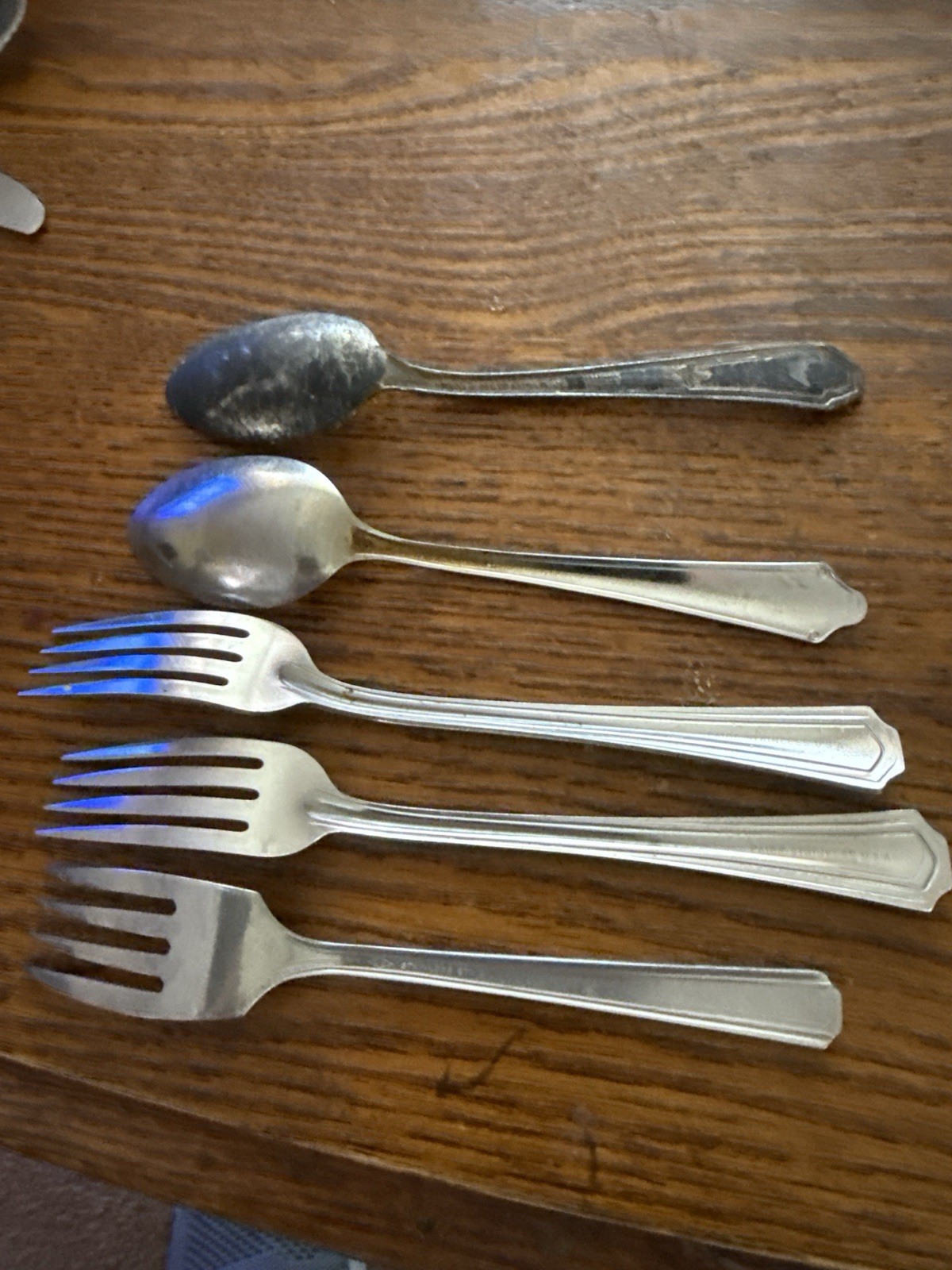 Vintage Mixed Flatware Lot (6 pcs) Rogers Silverplate & USA Stainless – Craft