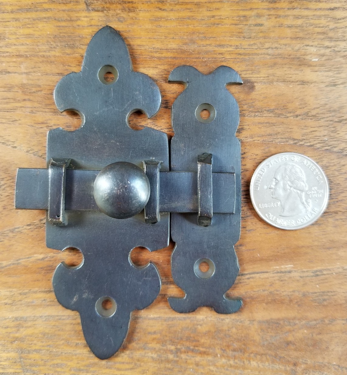 Ornate Antique Type Brass Door Slide Latch Lock Bolt Barn Gate Cabinet 4″ #X7
