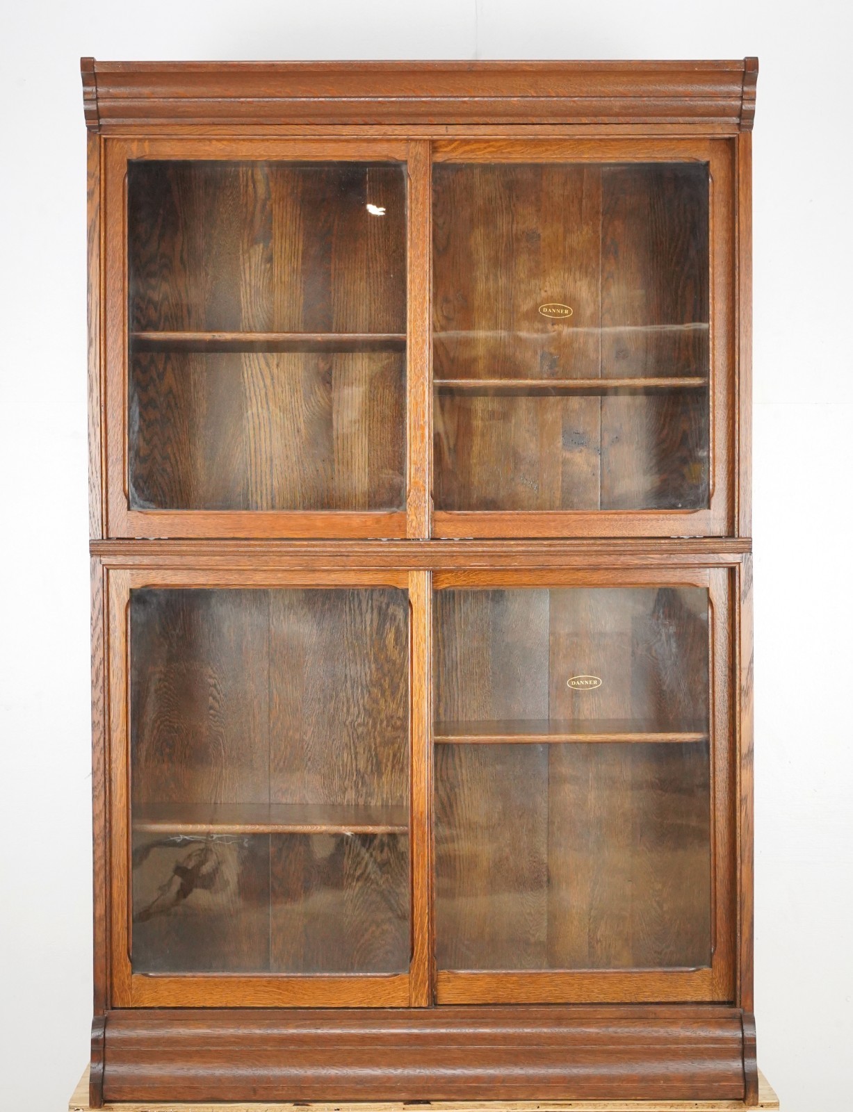 Antique Oak Danner Two Section Barrister Bookcase