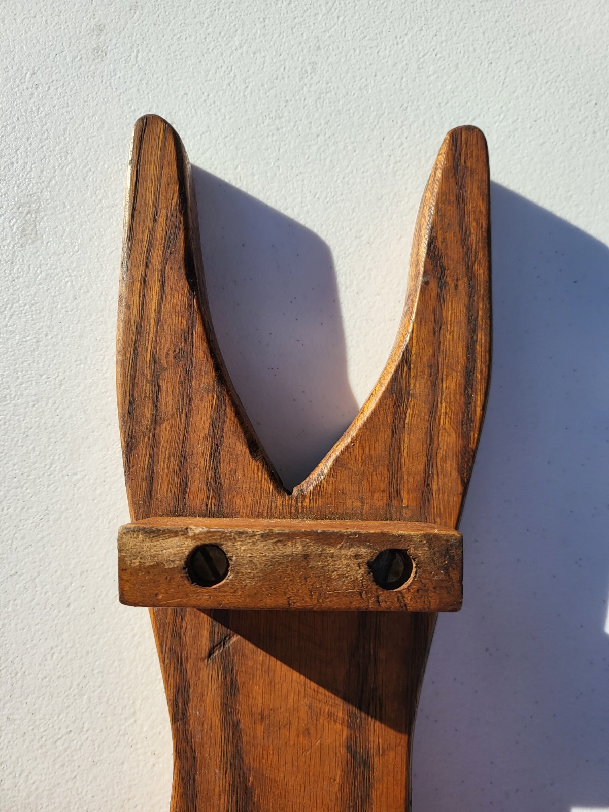 Primitive Antique Rustic Oak Hand Made Boot Jack 1880- 1930 A Piece of History