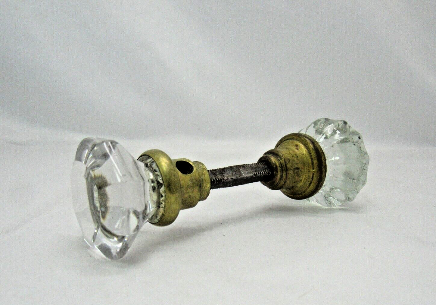 Antique Vintage Glass Door Knobs 12 Sided / 8 Sided Octagon Shape Set