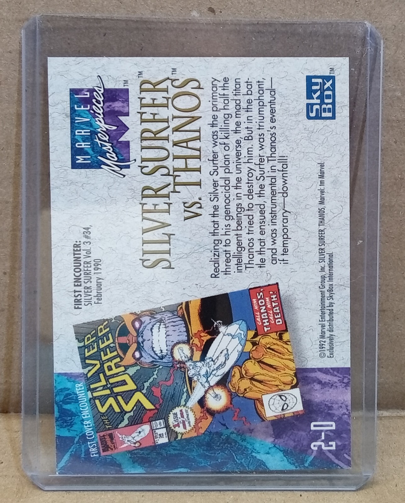 SILVER surfer VS thanos-1992 marvel Masterpieces insert-hologram-chase-vintage