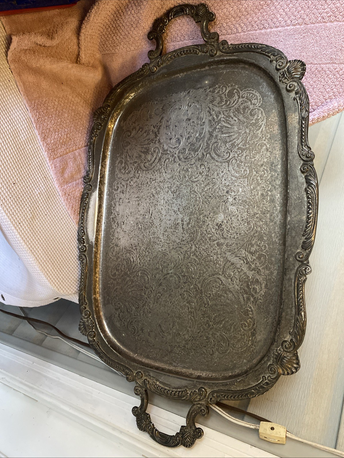 Silver Serving Tray 23in X 17in