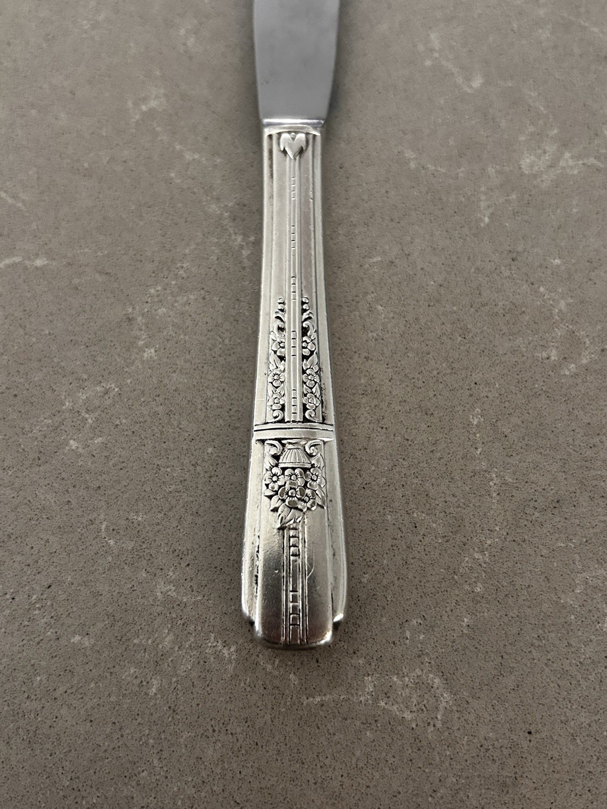Wm A Rogers vintage 1939 Celebrity Wild Rose silver plated dinner knife