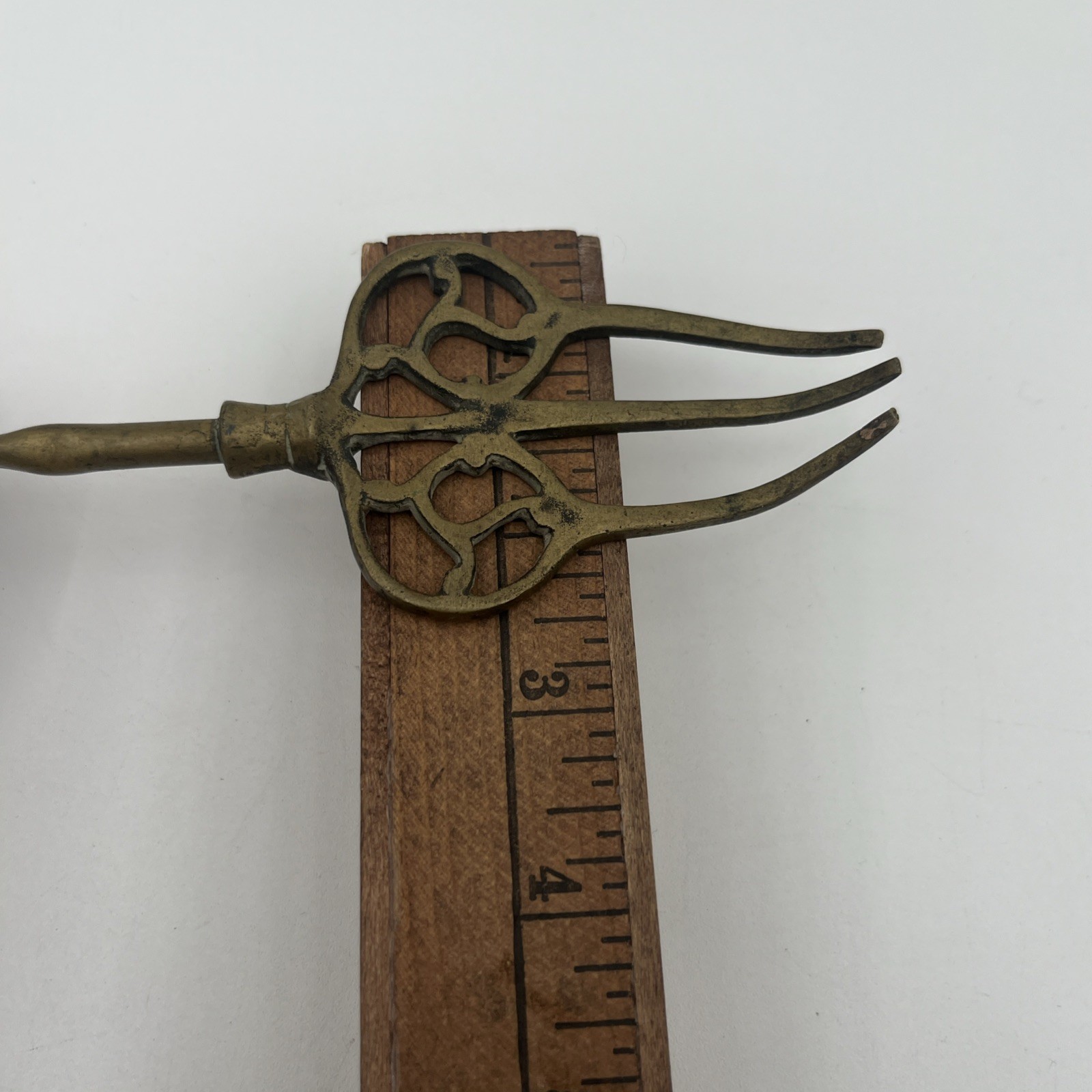 Antique Brass Fireplace Toasting Fork 19 inches long