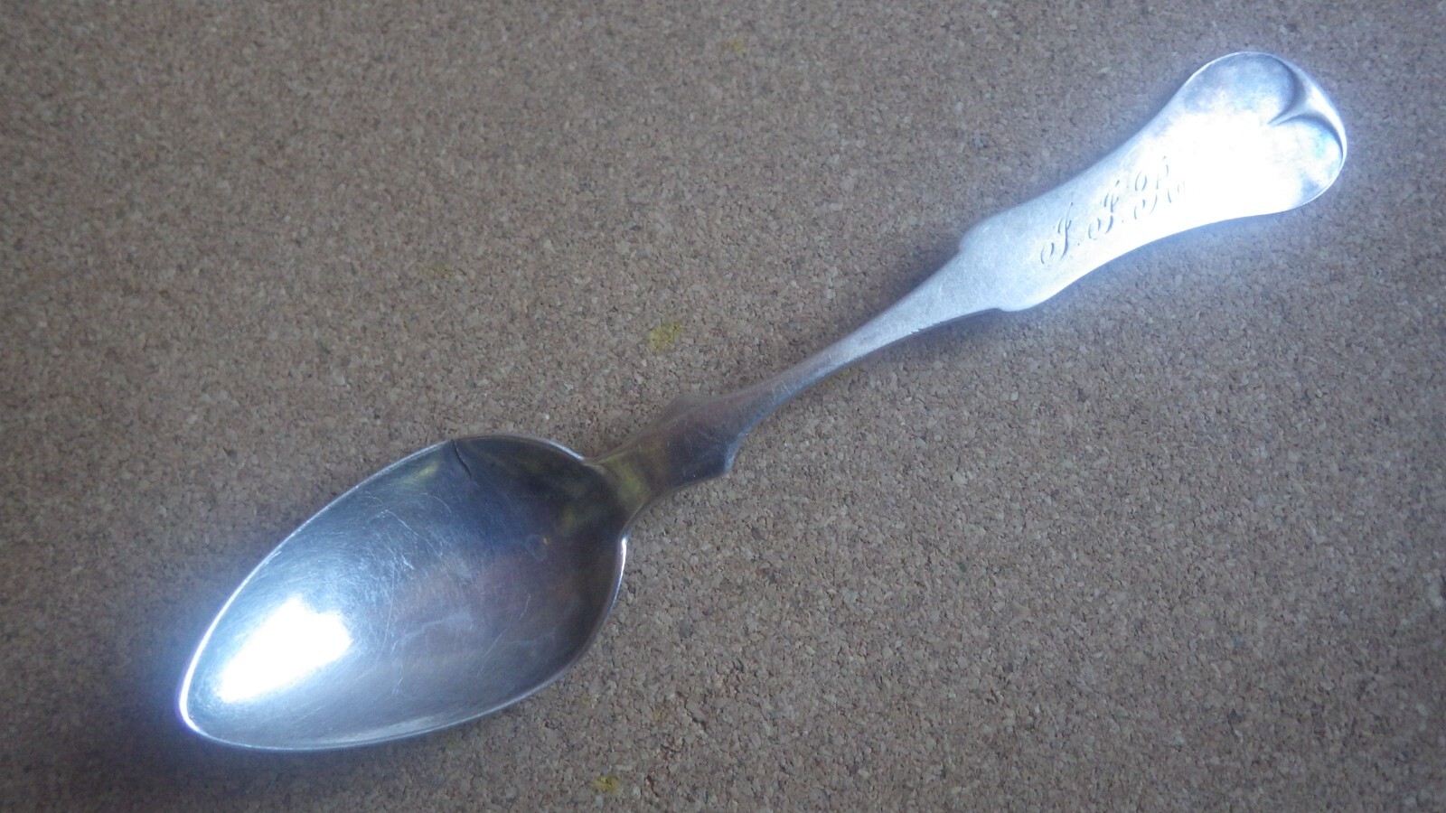 HENRY TERLAU COVINGTON KENTUCKY FIDDLE TIPT SOUTHERN COIN SILVER SPOON C 1860