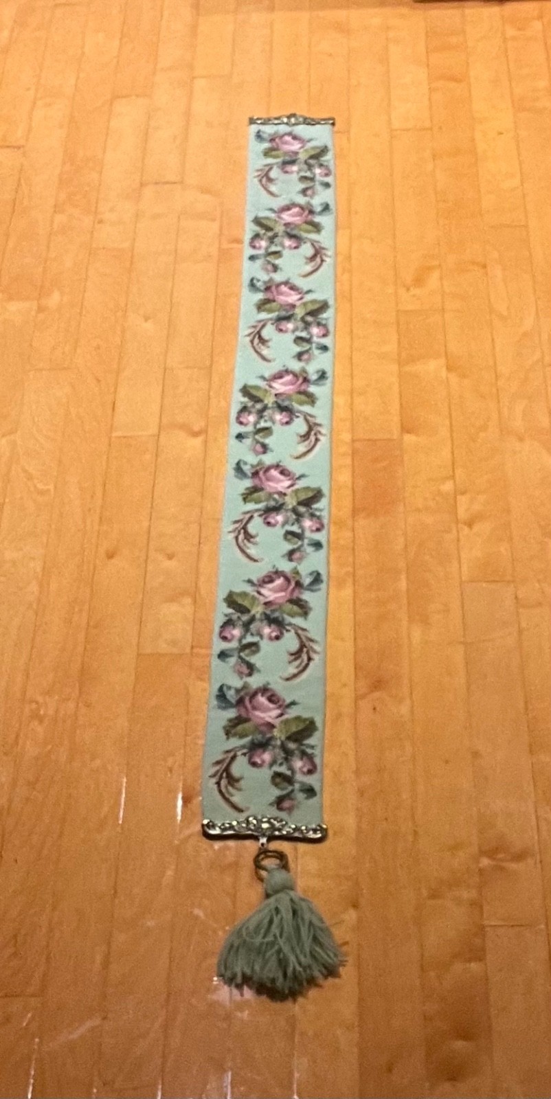 Antique Bell Pull With Handmade Tapestry 65