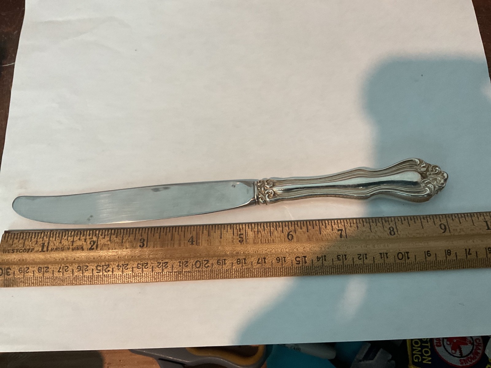 GEORGE & MARTHA by Westmorland Dinner Knife Stainless & Sterling handle Appr 9”