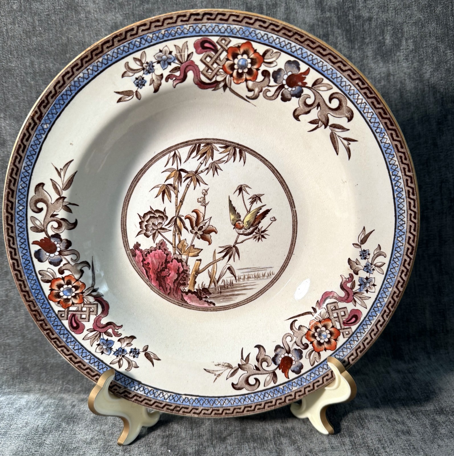 Bates & Walker Late Mayers Bamboo Aesthetic Japonesque Small Soup Bowl Feb 1876