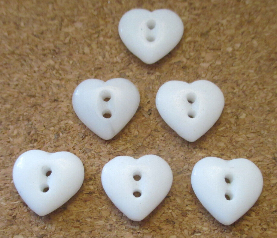 6 – Czech Glass 2 Hole Sew Thru Blue White Buttons #72 – 12.47mm x 11.82mm