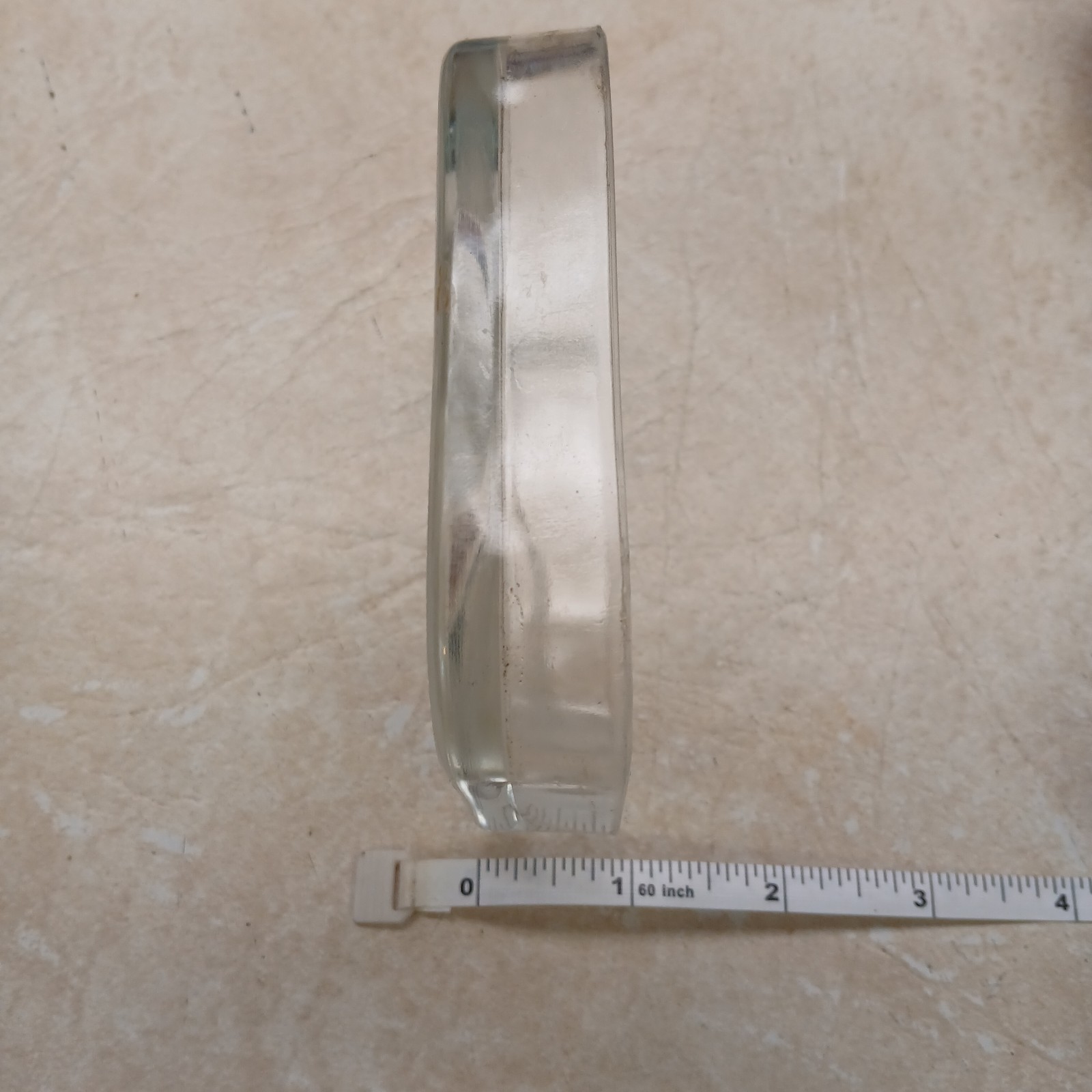 STARBURST PATTERN PRESSED GLASS SOAP DISH WITH FROSTED BOTTOM