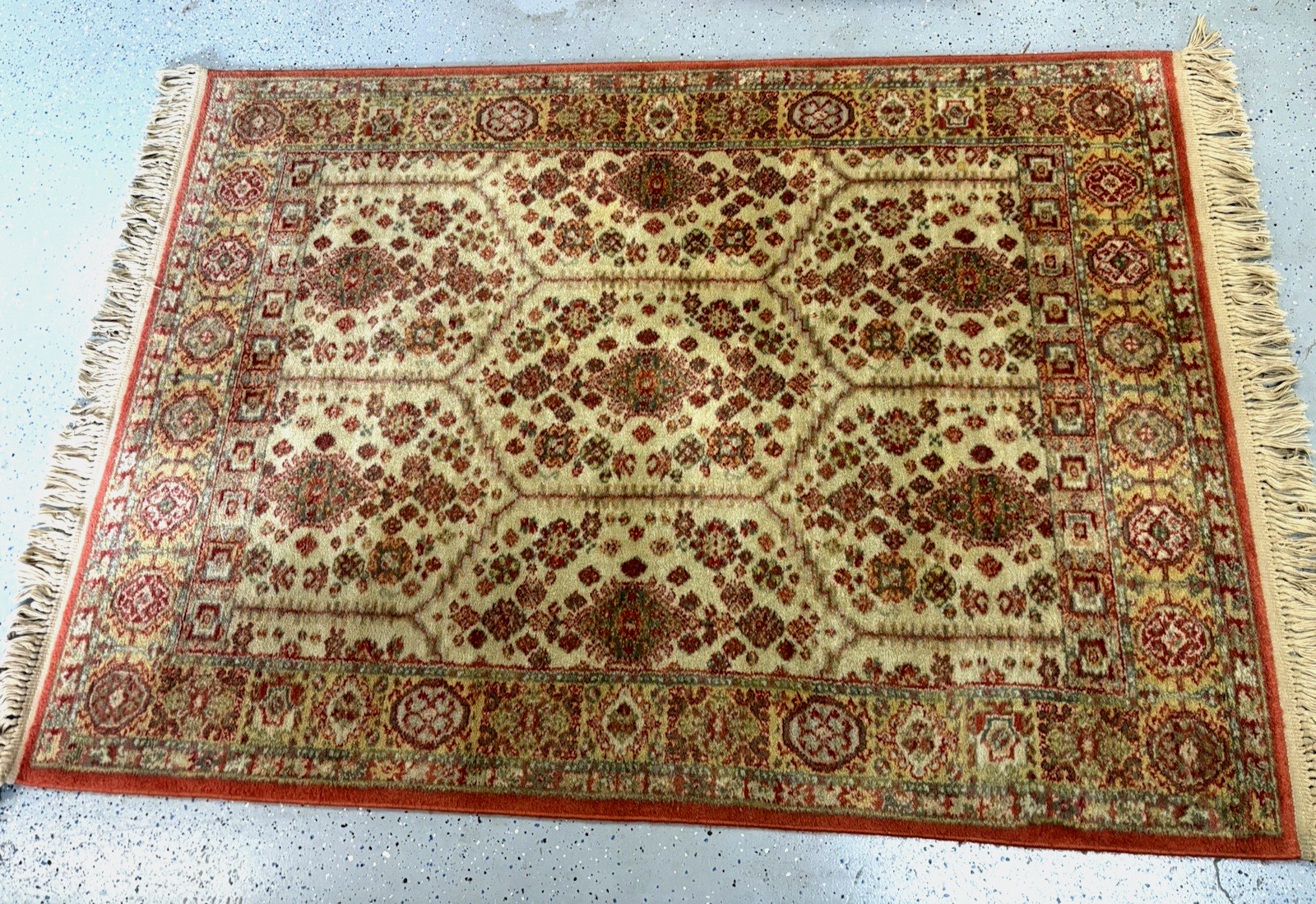 VINTAGE KARASTAN 725 MARBLE AGRA ALL WOOL RUG. 4.3 X 6 – ORIGINAL 700 SERIES