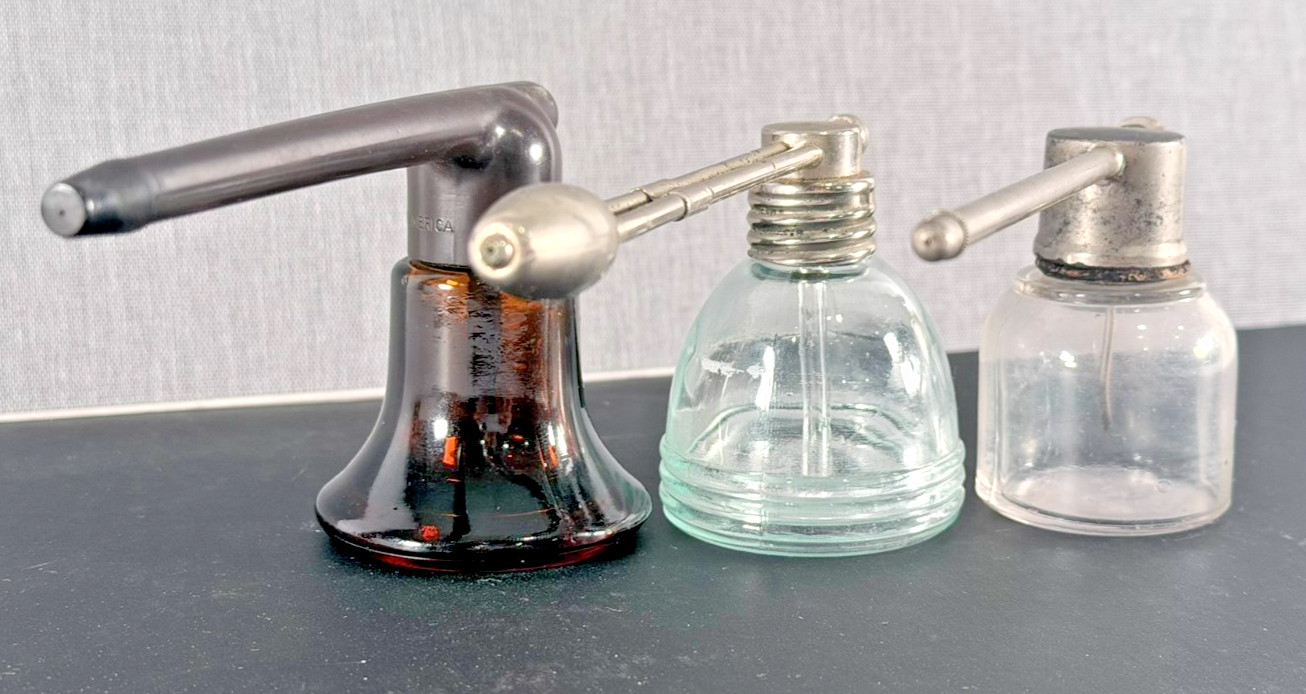 Antique DeVilbiss Atomizer with Two Period Medical Glass Atomizers (Lot of 3)