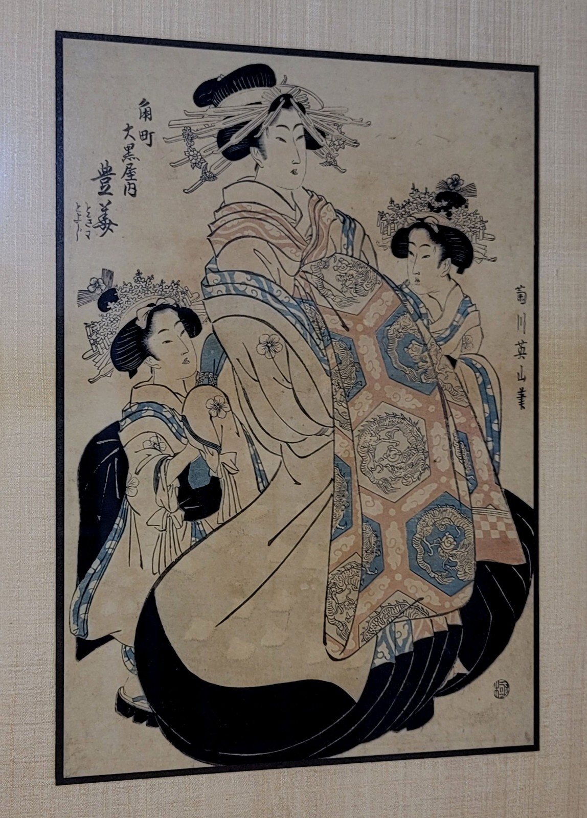 Japanese Woodblock Print ” The Geisha” #2 by Kikukawa Eizan (菊川英山)