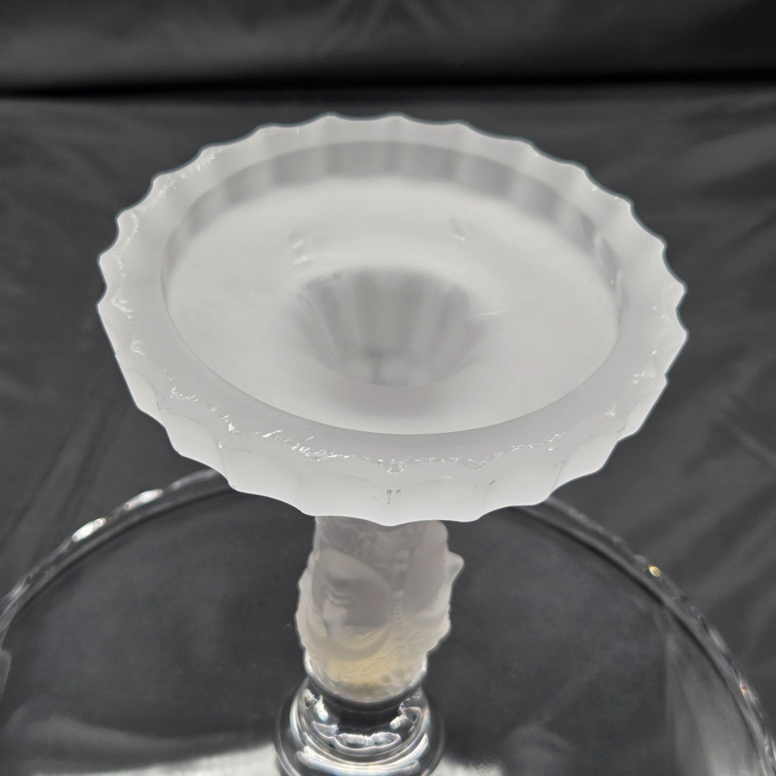 Authentic Antique Duncan Miller 3 Faces Glass Cake Stand circa 1890s GLOWS