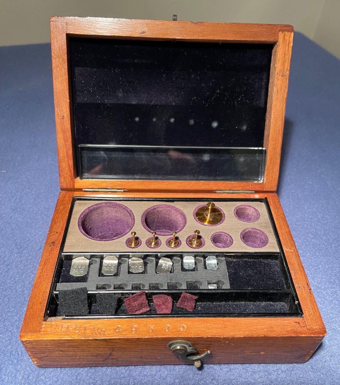 Vintage Pharmacy Apothecary Laboratory Calibration Weight Set Brass in Wood Case