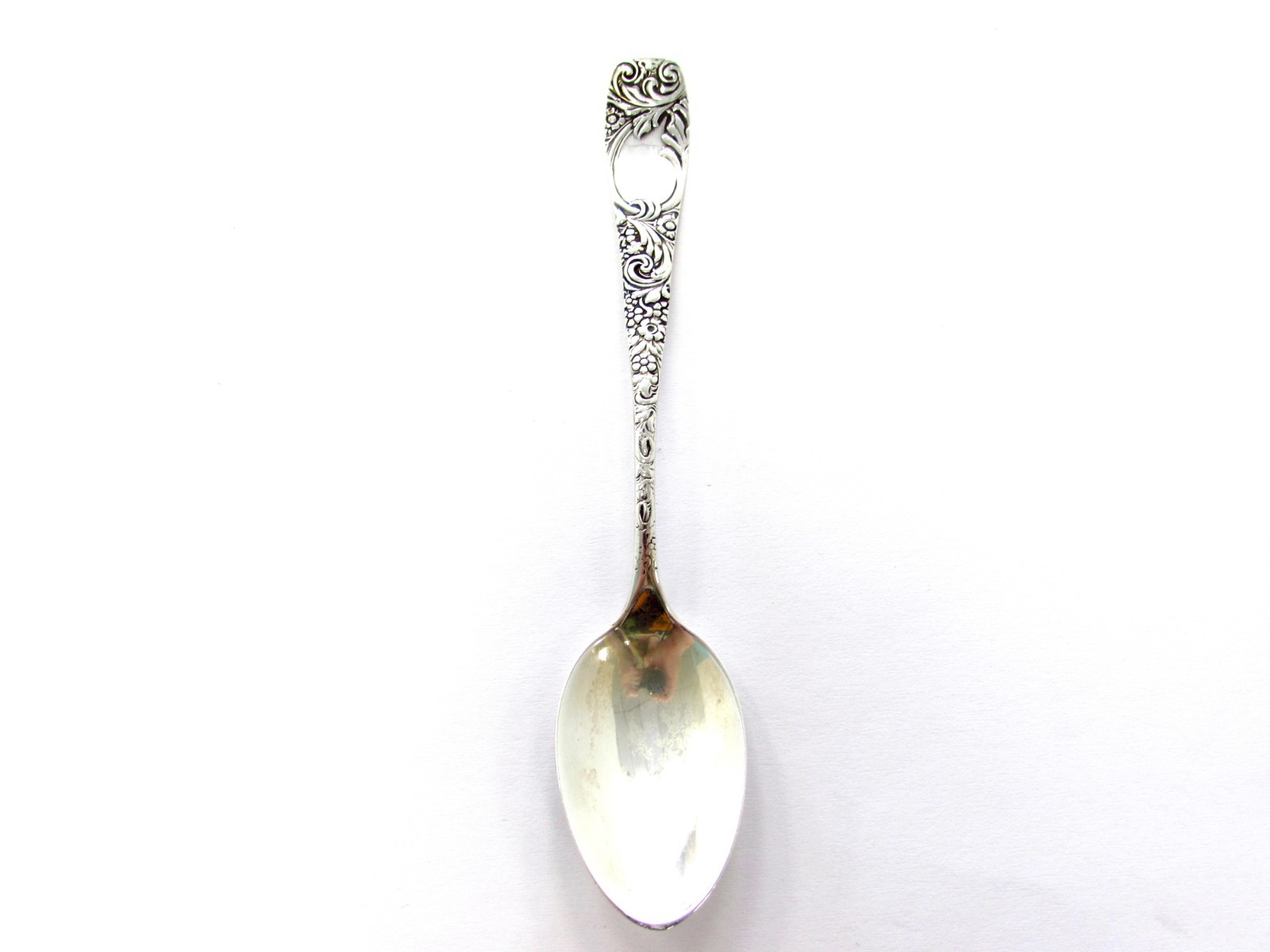 Towle Floral + Scrollwork Patterned Sterling Silver Demitasse Spoon – 4 1/4″