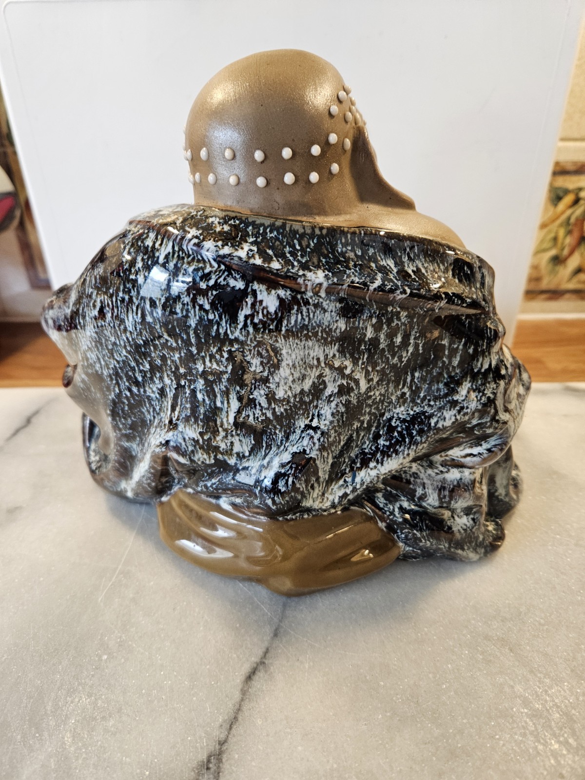 Chinese Happy Large Laughing Buddha Mudman Figurine H10″ X W10″ Wt 2kg Vgc
