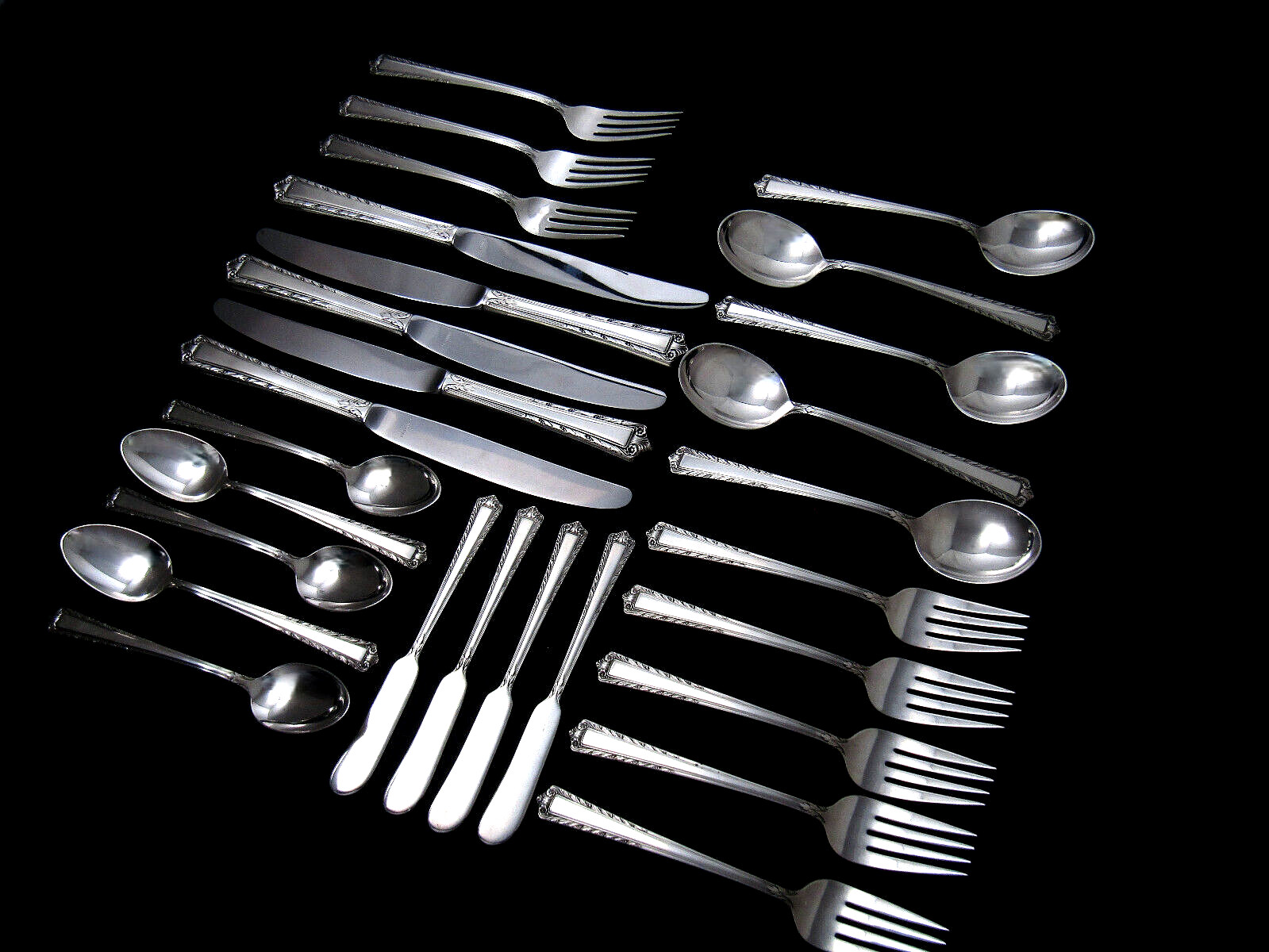 ❤️ FINE ARTS c. 1947 PROCESSIONAL STERLING FLATWARE SET 27pC