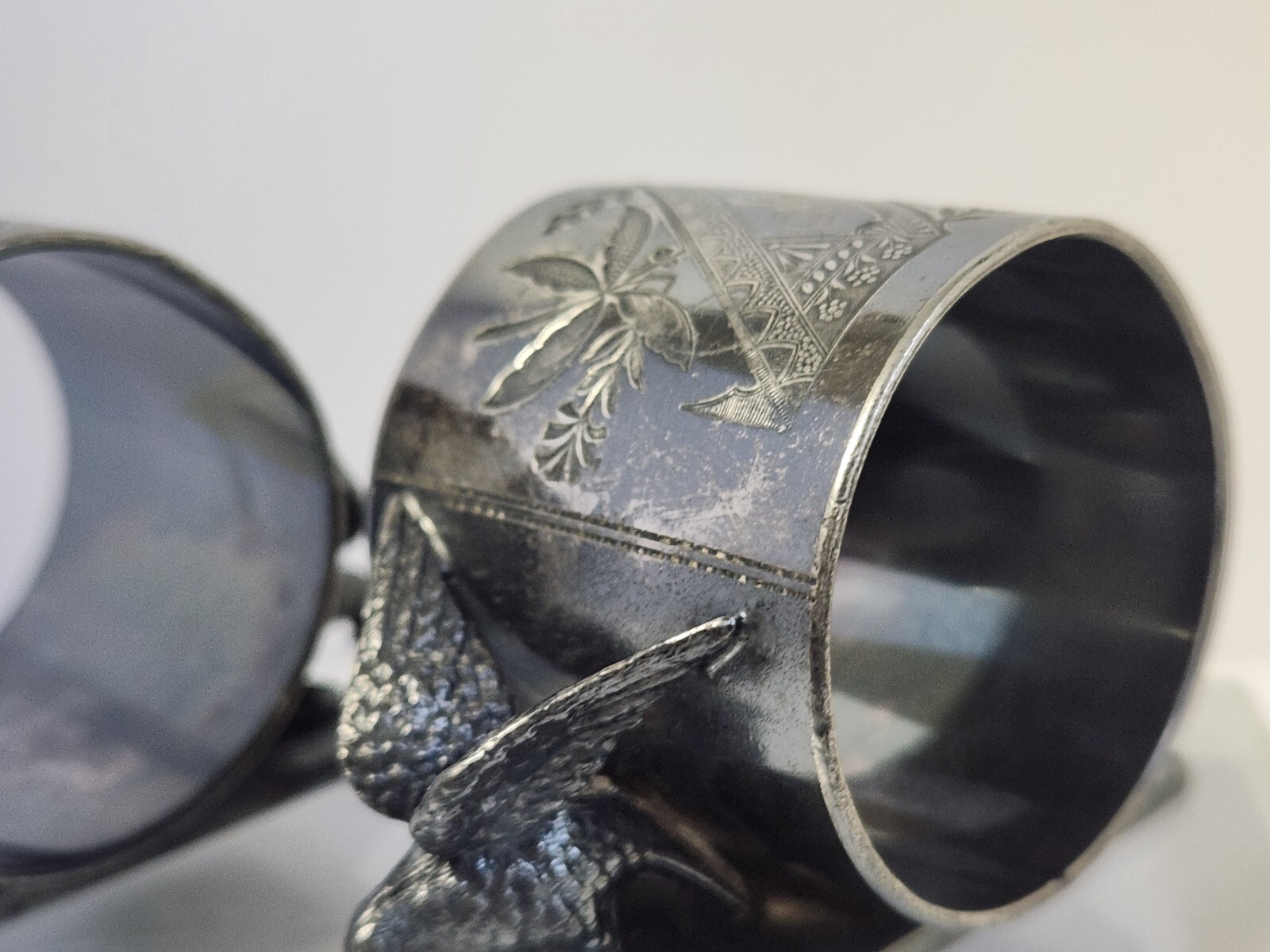 Victorian Napkin Ring Holders Silverplate Rogers Smith Co Monogram Michael Mary