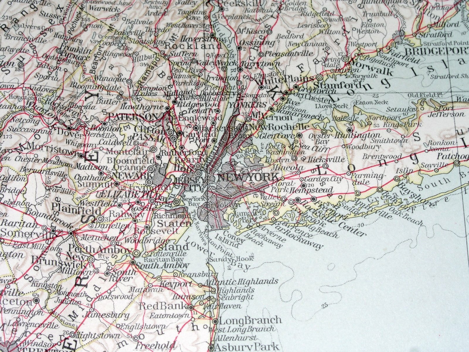 1927 MAP OF NE USA NEW YORK BOSTON INSET MAP MASSACHUSETTS MARYLAND NEW JERSEY