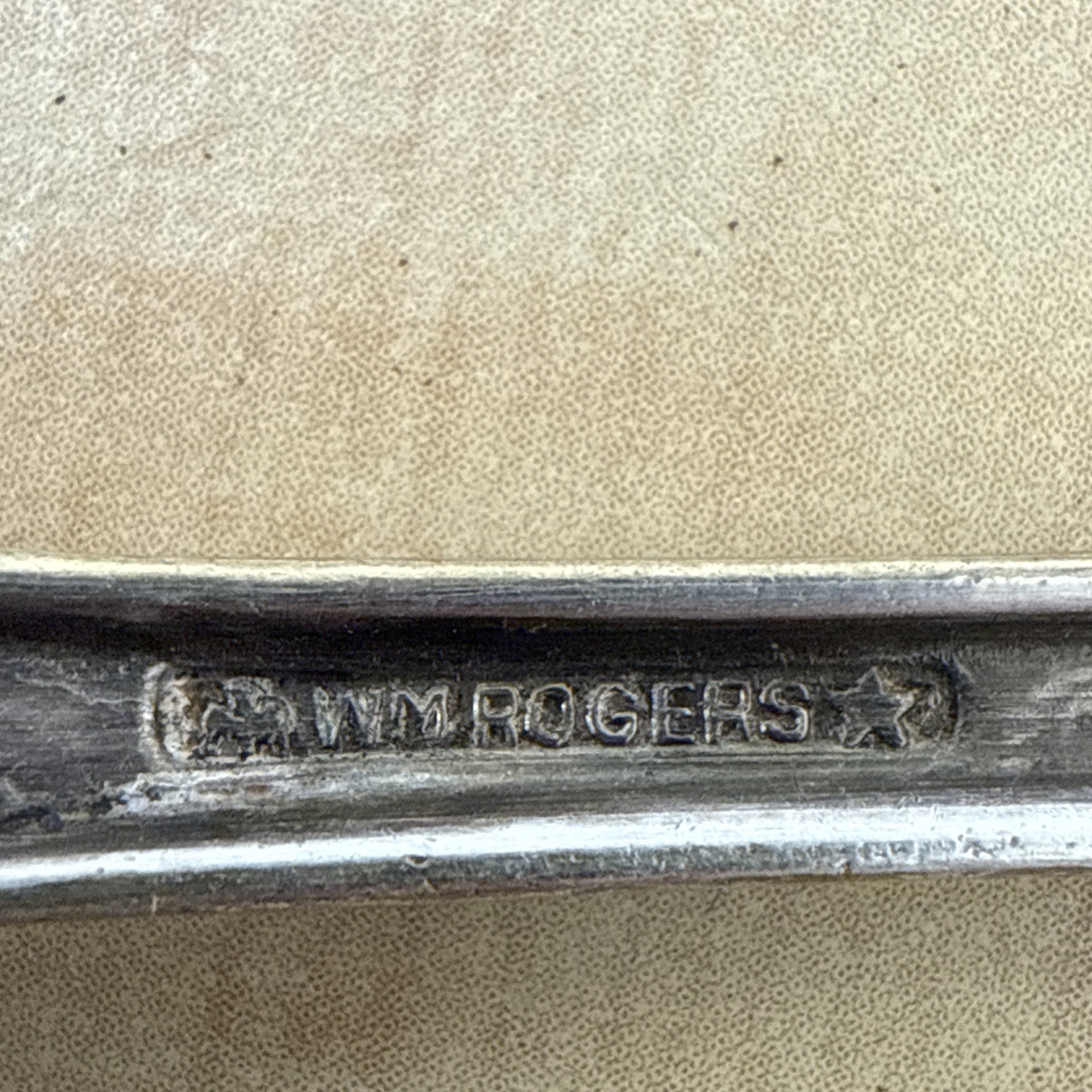 Vintage Wm Rogers Silverplate Teaspoon Eagle Star IS Mark Ornate Handle
