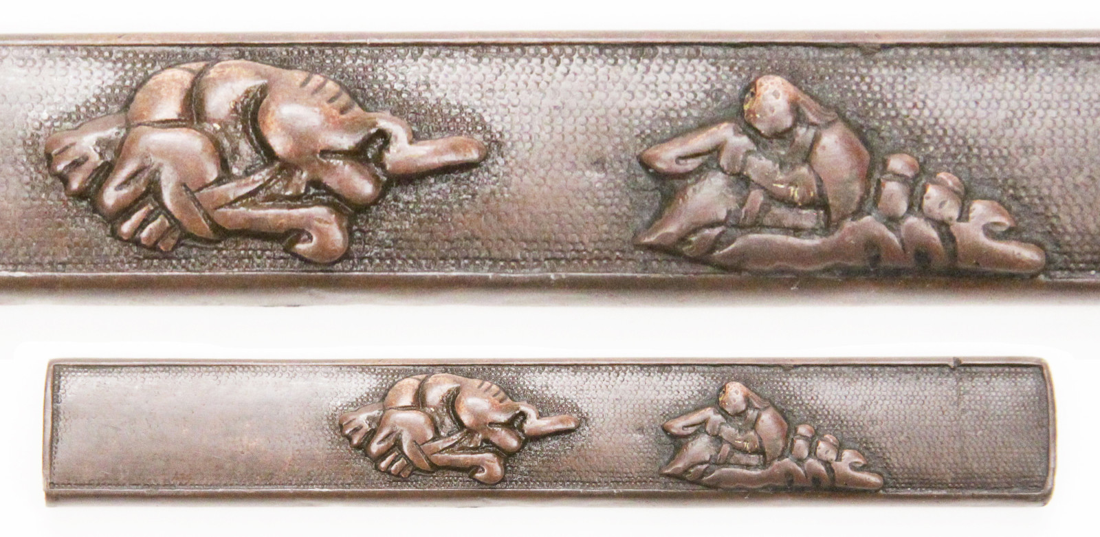 Antique Japanese Muromachi Kozuka Woman Elephant Nanako Sword Fitting Koshirae
