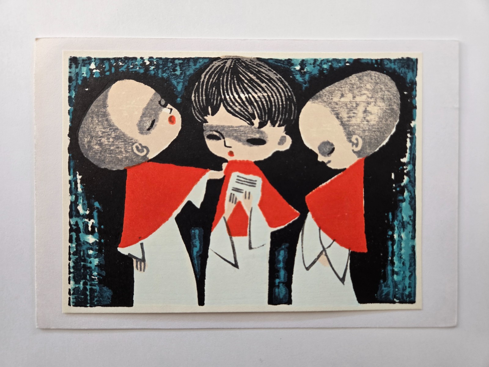 Shuzo Ikeda Japanese Woodblock Print #4 Children Praying