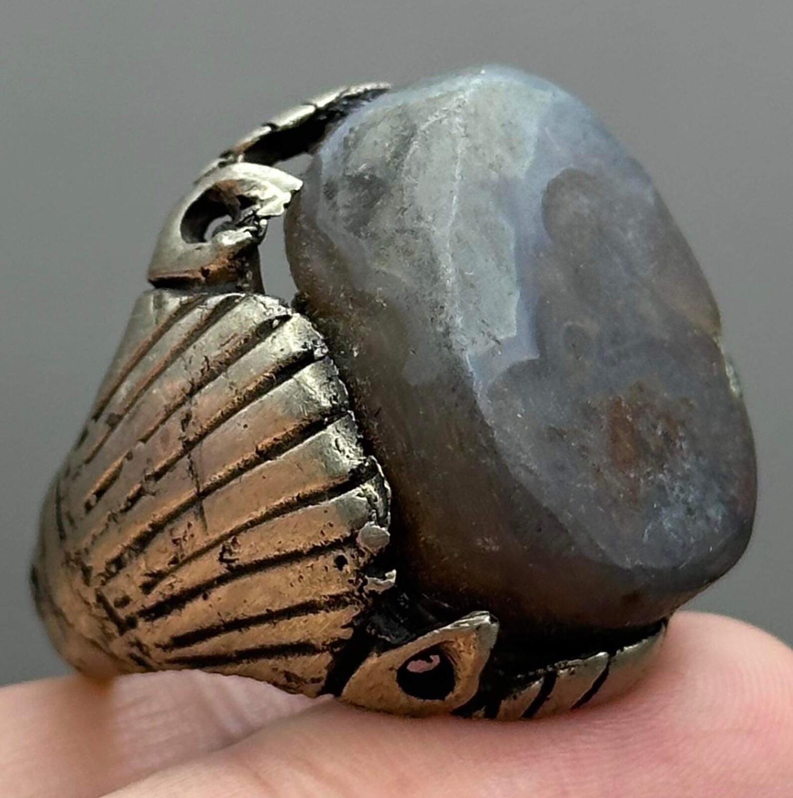 Afghanistan Wonderful old agate stone Silver Rare Lovely Ring