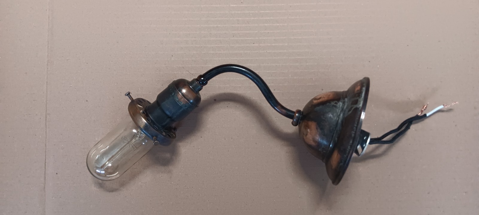 Antique ~ Vintage Copper Oxide Wall Sconce