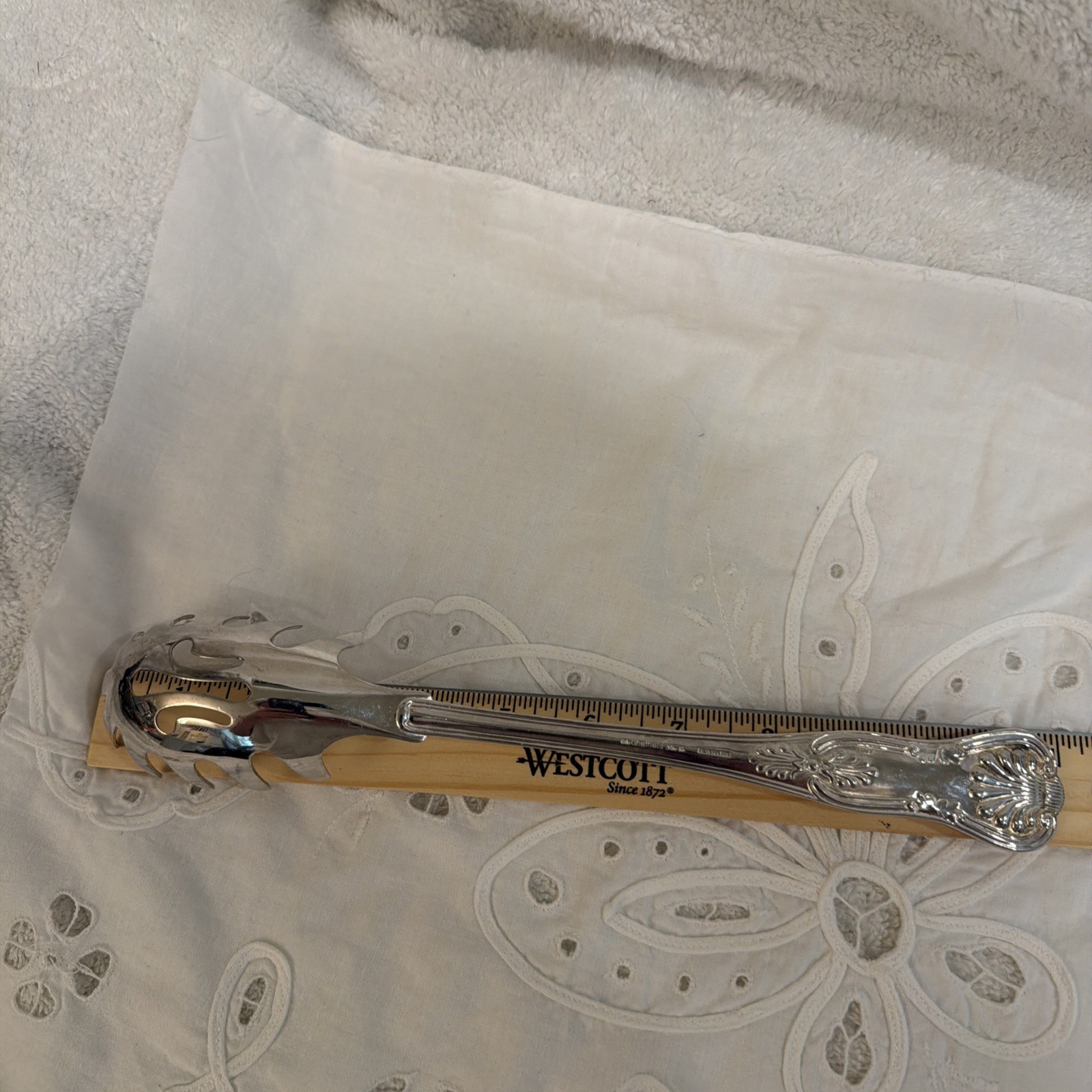 Vintage 11″ Sheffield Silver Co Silver Plate “Kings” Pattern Pasta Server Spoon