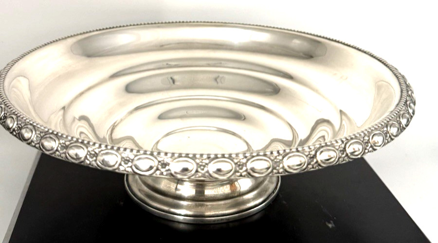 Vintage La Pierre 137A Weighted 322g Sterling Silver 8.5″ Footed Dish Egg & Dart