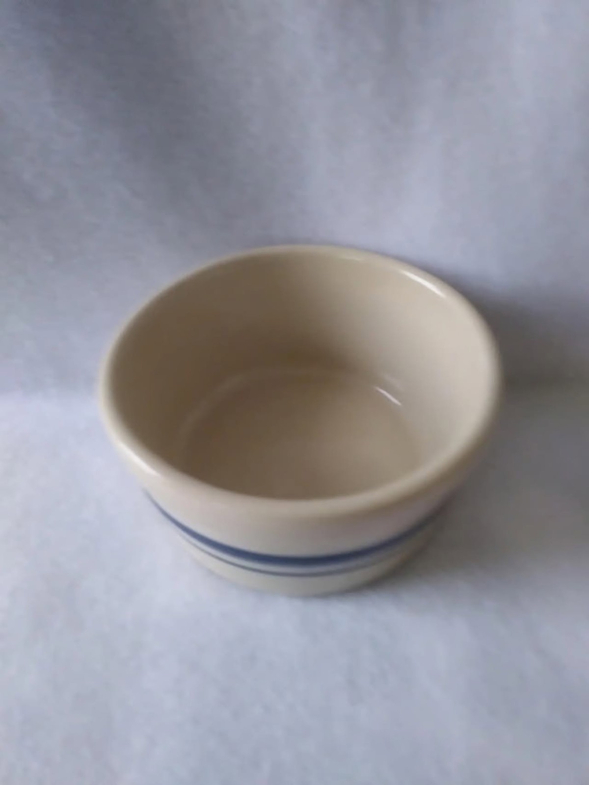 Small Blue Beige Accent Bowl – Decorative Ceramic Dish – Modern Coastal Home