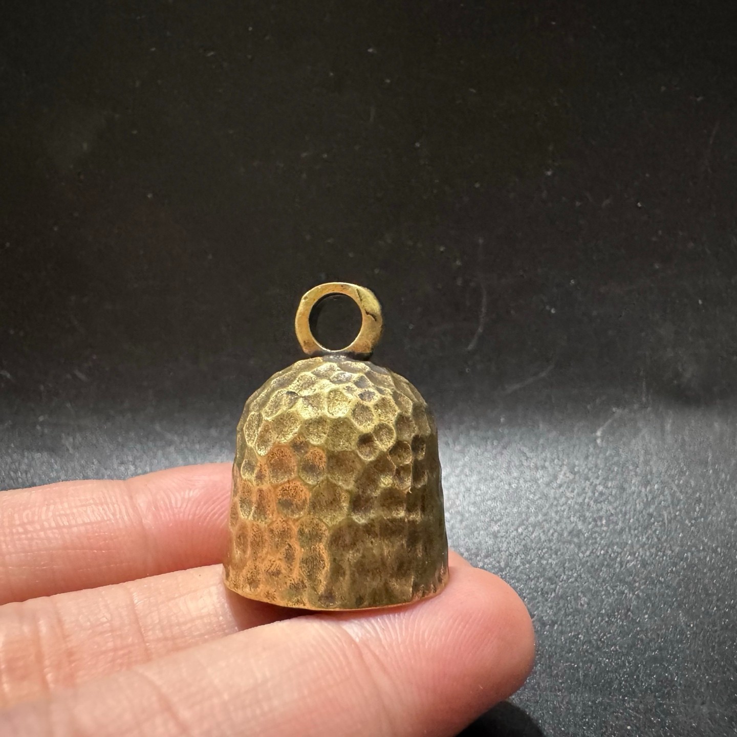2PCS Hand Hammered Brass Bell Pendant Vintage Spiritual Cleansing Lucky Charm