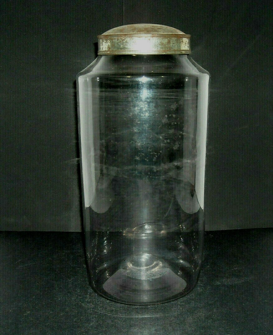 X TALL 12″ H, 5 1/4″ D Slender Blown Glass Apothecary Pantry Jar, 1860 – 85