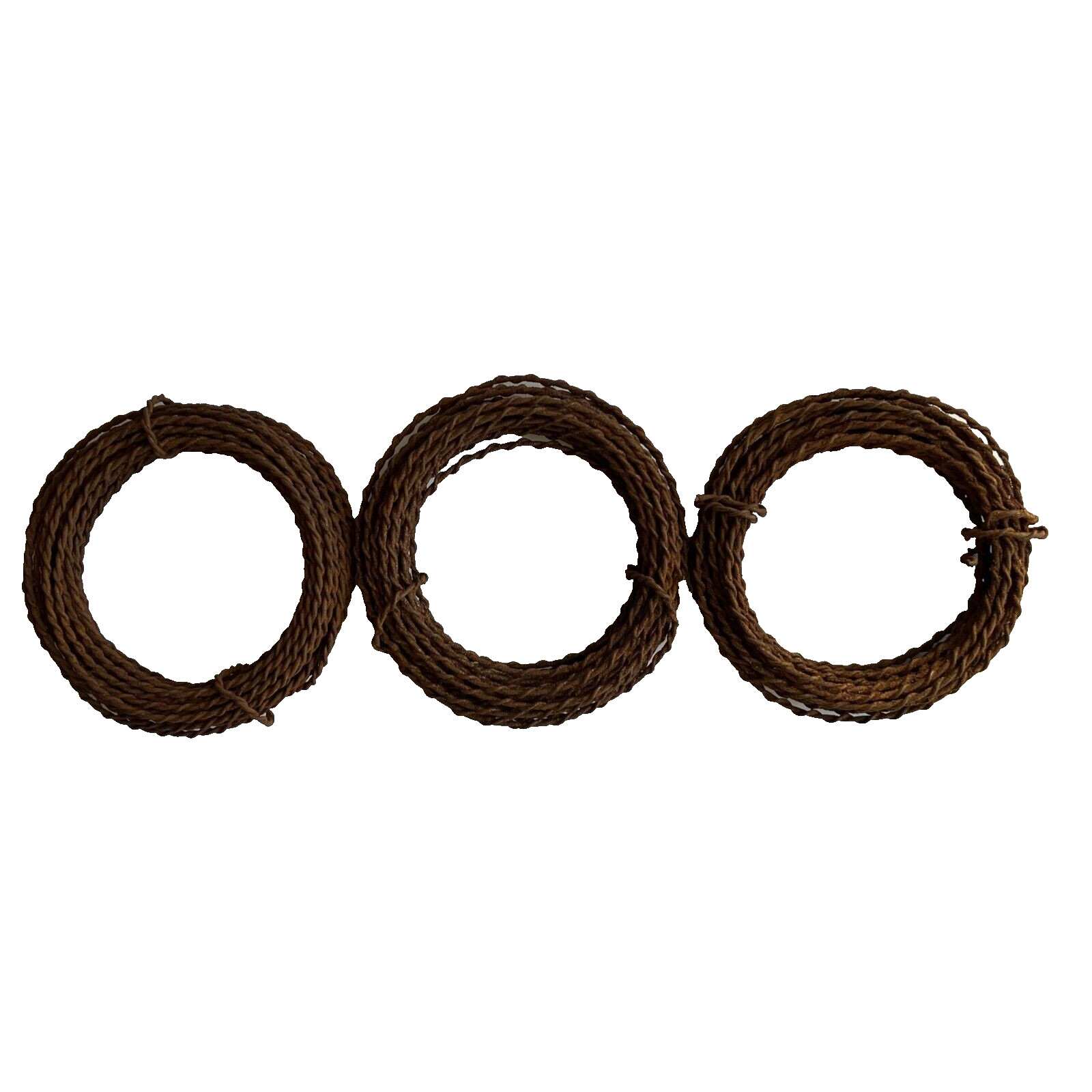 3 Rolls Coils Rusty Wire Tin Twisted 20 GA Gauge =45ft Primitive Craft Supplies