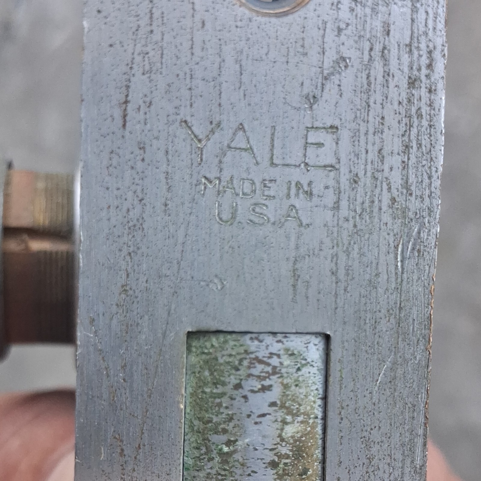 COMPLETE Authentic Vintage Yale Mortise Lockset – Solid Brass – Harlequin Patina