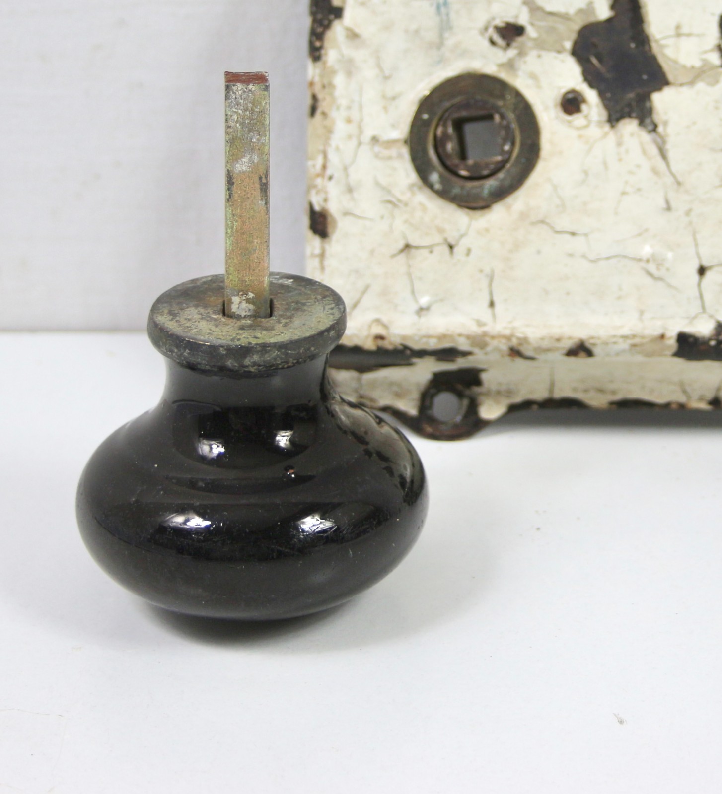 Victorian Rim Lock c1870–1900 Patent Superior Steel Palace Action – Ceramic Knob
