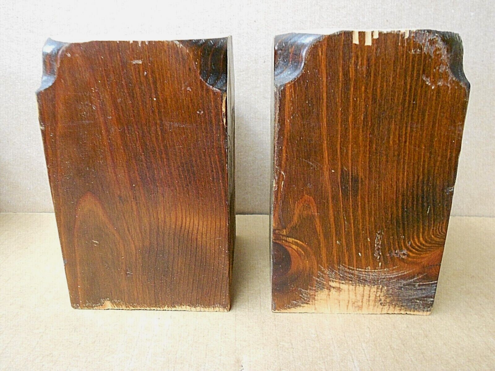Salvaged Wood Posts x2 Walnut ? 5 1/2″ Tall x 3 3/8″ Upcycle Repurpose Crafts