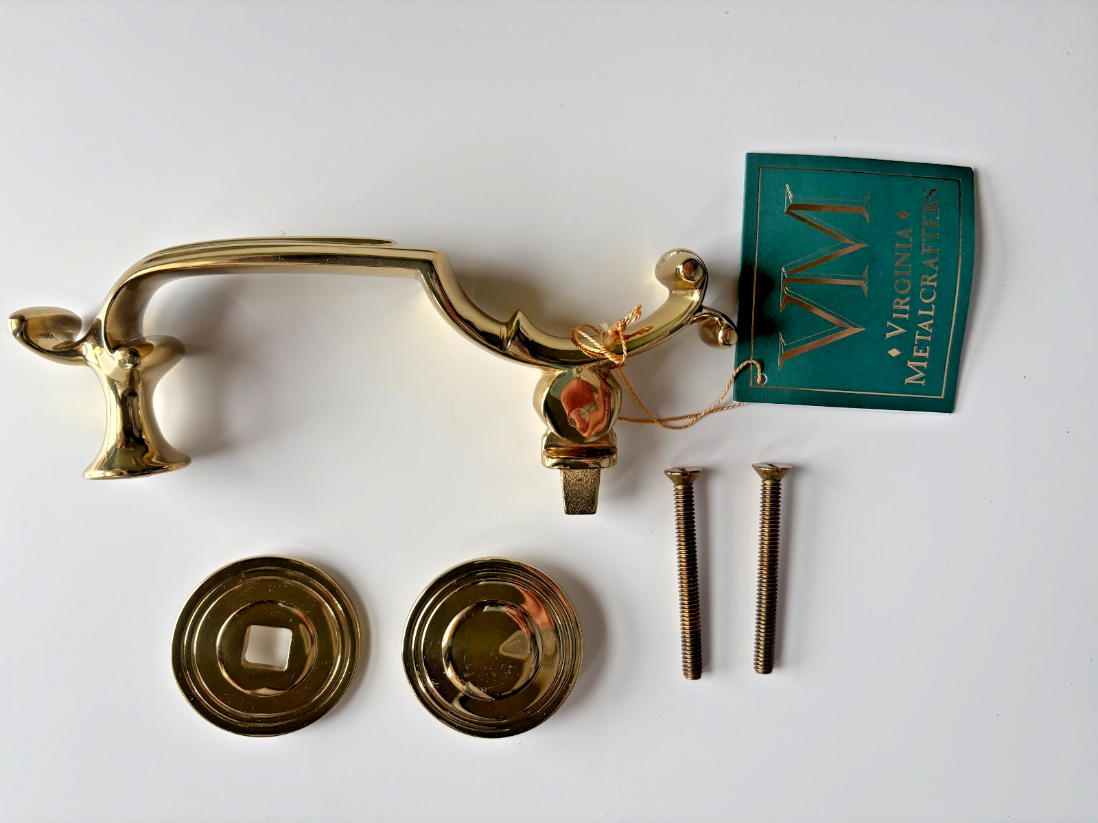 Virginia Metalcrafters CW17-68 S Brass Polished Door Knocker NIB with hardware