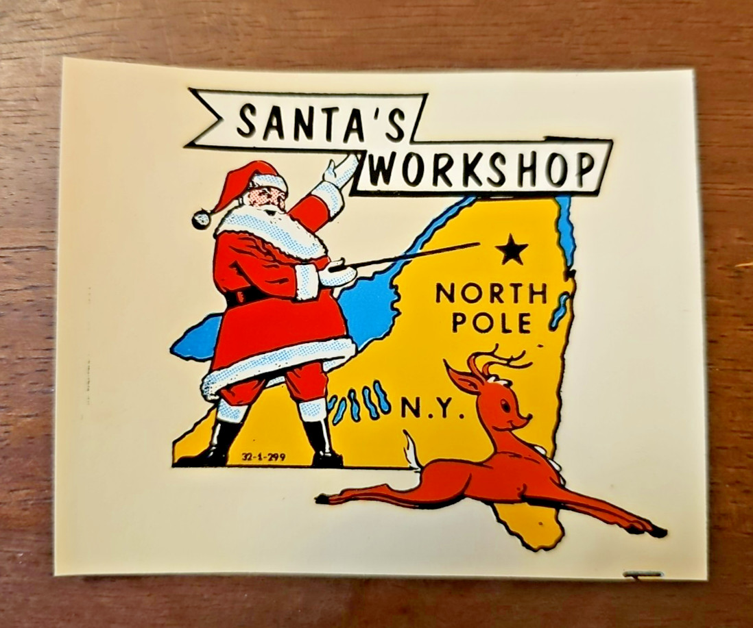 Vintage 1960’s Santa’s Workshop, North Pole, New York Travel Dip Decal