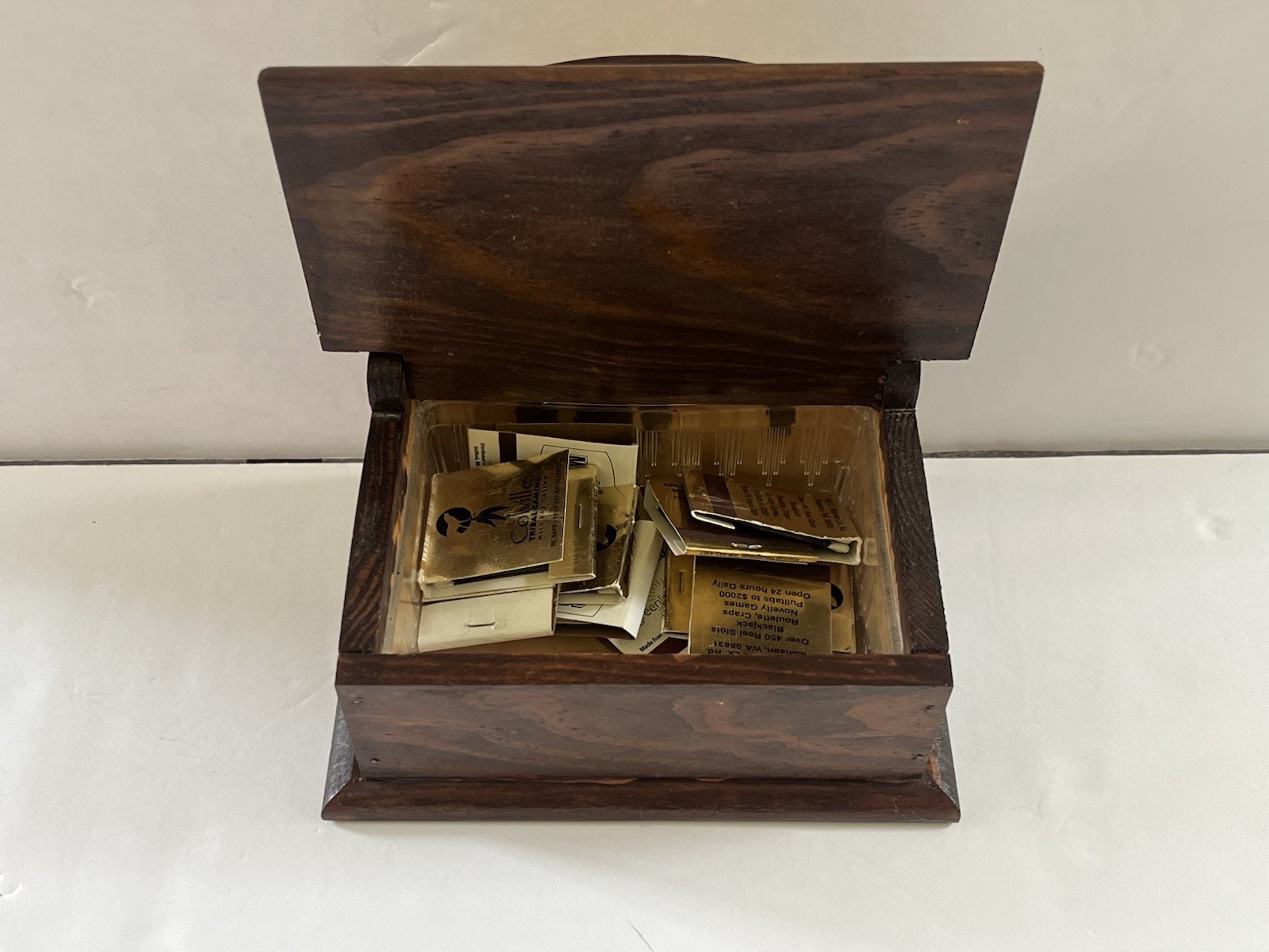 Primitive Antique Rustic Salt Cellar Match Box Wall Decor W/ Matches Cottagecore