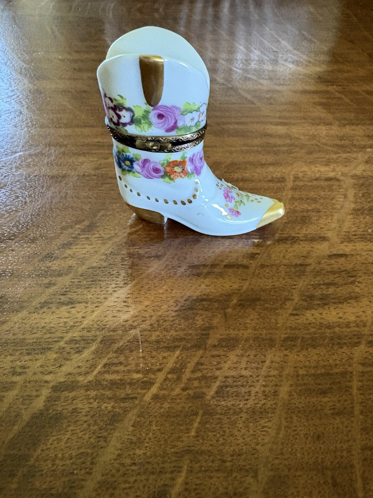 Limoges Vintage French Porcelain Boot Trinket Box